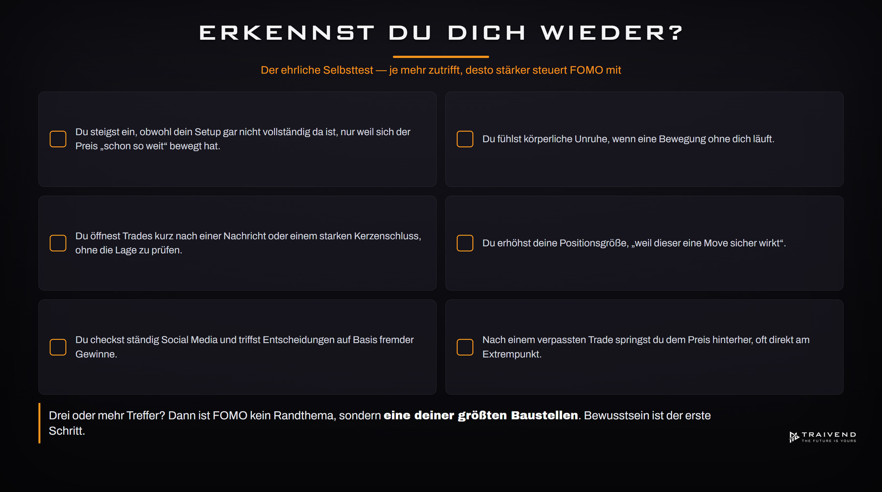 Selbsttest: sechs Anzeichen für FOMO im Trading